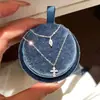 Collar Cruz de Doble Capa con Microincrustaciones de Circonia Estilo Coreano para Mujer, Lujo Ligero, Elegante y de Alta Gama, Accesorio de Cadena para Clavícula