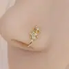 Clip para nariz en forma de U sin perforación de venta caliente en Temu, no necesita perforación, estilo punk con incrustaciones de circonia, accesorio nasal de una pieza para envío directo