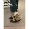 Primer Encuentro Temporada Aumento Plus Terciopelo Birkenstock Zapatos de Algodón Mujer Temporada Otoño Invierno Ropa Exterior Tacón Alto Zapatos de Piel Caliente Mocasín Felpa Individual