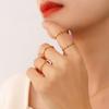Anillo de lujo ligero y sencillo de nicho con diseño de moda japonesa y coreana, anillo femenino de acero inoxidable chapado en oro de 18 quilates, venta al por mayor de fábrica femenina.