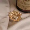 Broche de Flor Atmosférica de Vidro Exquisito Brilhante Strass Elegante Pinos de Roupa Flor Cardigan Botão Pin