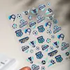 Adesivos de Unhas Minimalistas com Elementos de Futebol em Relevo Copa do Mundo Adesivos de Troféu de Futebol Ins Adesivos para Planner DIY Concha