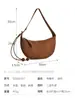 Nova Bolsa de Suede Fosco Estilo Retro Bolinho para Outono e Inverno Feminina, Couro Genuíno Versátil para Trabalho Ombro Sub-braço Transversal