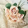 Flores Artificiales de Rosa, Decoración de Mesa de Café para Sala de Estar, Adornos Florales, Arreglos Florales para Mesa de Comedor, Flores Secas, Ramos Biónicos, Lujo Ligero