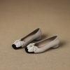 Sapatos de Salto Grosso Simples Versáteis para o Dia a Dia, Não Cansativos, Estilo Camélia Francesa, Boca Rasa, Solado Macio, para Mulheres