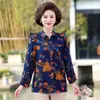 Camisas de Algodón y Seda de Verano para Mujeres de Mediana Edad y Mayores, Tops de Talla Grande para Primavera y Otoño de Madres Mayores, Ropa para Abuelas, Camisas de Manga Larga para Esposas