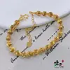 Pulsera de Moda Trendy Dorado Arena Ojo de Gato Brillante Cuentas Disco para Mujer Pulsera de Cuentas Láser Disco Joyería Versátil