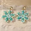 Brincos de Cristal Flor Doce com Contas para o Verão High-end Simples Versátil Moda Elegante Novos Brincos para Mulheres
