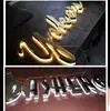 Placa de Porta com Letras LED Iluminadas de Aço Inoxidável Acrílico Pendurada Mini Placa de Publicidade Criativa