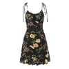 Ropa de Mujer Transfronteriza 2026 Moda Europea y Americana Vestido con Borde de Volantes y Lazo Decorativo Estampado con Tirantes para Mujer G57758
