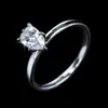 Anillo de Plata de Ley con Moissanita en Forma de Corazón de 1 Quilate en Stock de Fábrica, Anillo de Boda de Plata de Ley S925, Anillo de Boda para Mujer
