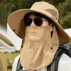 Sombrero de Protección Solar para Hombre, Nuevo Modelo Verano 2024, Sombrero de Sol para Ciclismo y Bicicletas Eléctricas, Sombrero de Pescador con Cubre Rostro para Exteriores, Sombrero de Sol para Pesca