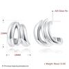 Venta al por mayor de fábrica Moda Pendientes Irregulares de 3 Tubos Aguja de Plata 925 Kzc925E020