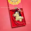 Popular Chaveiro Cavalo Pequeno de Ouro Puro Caixa de Presente Pingente Decoração de Bolsa Presente de Ano Novo Venda por Atacado
