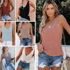 2026 Verão Transfronteiriço Europeu e Americano Amazon Nova Moda Lisa Camisola Roupa de Casa Malha de Seda Gelada Feminina Atacado