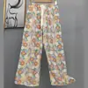 Pantalones de Pijama de Algodón y Seda Estilo Coreano para Mujer, Nuevos de Verano 2025, Pantalones Rectos Sueltos Casuales de Gama Alta que se Pueden Usar Afuera como Pantalones de Casa