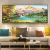 Pintura de Paisaje Sala de Estar Pintura Colgante Cornucopia Pared de Fondo del Sofá Pintura Decorativa Pintura al Óleo Pintada a Mano Mural de Paisaje Atmósfera de Alta Gama