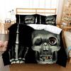 Juego de tres o cuatro piezas de impresión digital 3D transfronterizo para funda de almohada y funda de edredón con diseño de calavera personalizado europeo y americano, venta al por mayor para comercio exterior
