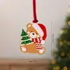 Nuevos colgantes de aleación navideños transfronterizos: Calcetín de Navidad, oso, etiqueta con letra, colgante de Santa, pequeños adornos navideños