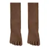 Calcetines de cinco dedos para mujer, calcetines de algodón, calcetines de media pantorrilla para otoño, calcetines separadores de dedos, antiolor, anti pie de atleta, deportivos, sin costuras, calcetines largos
