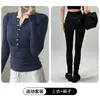 Conjunto Deportivo para Mujer Corte Ajustado Manga Larga Media Cremallera Pantalones de Yoga de Cintura Alta Otoño Adelgazante Secado Rápido Transpirable Ropa de Fitness para Mujer