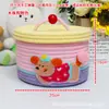 Cesta de Almacenamiento para Pastel de Muñeca Divertida Juguetes para Niños Cesta Tejida de Cuerda de Algodón de Dibujos Animados Caja Organizadora de Bocadillos para Escritorio de Sala de Estar