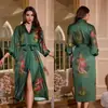 Bata Estampada de Verano Talla Grande para Mujer, Bata de Baño de Satén de Imitación Seda de Lujo, Ropa de Estar para Mujer