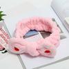 Diadema creativa linda de lazo Diadema de corsé de felpa coreana Diadema elástica de amor Diadema para lavar la cara y el maquillaje Venta al por mayor