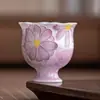 Taza Maestra de Margarita Morada Pintada a Mano Hecha en Fábrica Taza de Té de Cerámica Taza de Té Personal Especial Juego de Té Kung Fu Taza de Té Taza Individual
