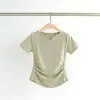 Camiseta de Yoga para Mujer, Secado Rápido de Alta Calidad, Manga Corta, Corte Ajustado, Top de Entrenamiento Pilates Fitness, Atuendo Deportivo Casual