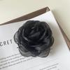 Pinza para el Cabello de Camelia Pequeña Fragante de Malla Estéreo de Hada Estilo Bosque de Otoño Pinza de Pato de Hada Tocado en la Parte Posterior de la Cabeza