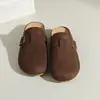 Hebilla de Cinturón Estilo Bosque Dopamina Linda Correas para el Pie Zapatos Casuales Retro Nuevos para Mujer Zapatillas Cerradas Persona Perezosa Zapatos de Cabeza Grande