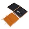Caja de Madera con Veta sin Imprimir para Empaque de USB de Música para Coche Caja de Madera con Forro de Eva Tapa Abatible Caja Libro para USB de Música Caja Vacía