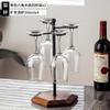 Portavasos de Vino Tinto de Lujo Ligero Copa de Barriga Grande Borgoña Colgador Invertido Asiento de Madera Creativo Portavasos de Pie Alto Decoración de Gabinete de Vino para el Hogar