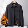 Chaqueta de nieve para hombre con forro polar y grosor extra para mediana edad y personas mayores, nuevo estilo otoño/invierno 2026, chaqueta gruesa con solapa para abuelos