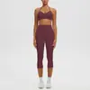 Pantalones Deportivos Cortos de Cintura Alta con Diseño de Reverso Cepillado de Tacto Nude Europeo y Americano Conjunto de Ropa para Correr al Aire Libre, Fitness y Yoga