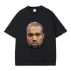 Camiseta Estampada Gráfica do Rapper Kanye West Masculina Vintage Streetwear