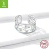 Anillo de plata con charm, nueva moda, plata de ley s925 Árbol de la Vida, anillo abierto hueco estilo europeo y americano para hombres y mujeres BSR125