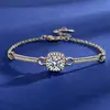 Transmisión en Vivo Popular Pulsera de Dos Quilates Estilo Bolso de Princesa Imitación Moissanita para Mujer Pulsera Versátil de Nicho Temperamento Joyería de Mano