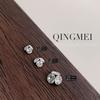 Qingmei Taladro de Uñas Redondo de Zirconia Joyería para Uñas Sin Base de Taladro Bola Destello Taladro Completo Joyería para Uñas