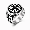 Stock Listo Rock Hip Hop Estilo Retro Anillo Fundido de Acero de Titanio 304 Anillo de Dedo Cruzado de Moda para Usar con Personalidad