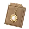 1 Moda Transfronteriza Europea y Americana Nuevo Colgante de Corazón Solar Collar Retro de Alta Gama para Mujer