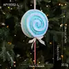 Caramelo de Paleta Colorido Transfronterizo Dulce de Espuma Polvo Pegajoso de Terciopelo Árbol de Navidad Colorido Decoración de Ventana Adornos Colgantes en Stock