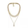 Collar multicapa con cierre de diamante punk, joyería transfronteriza europea y americana, estilo retro, geométrico, a la moda para mujer