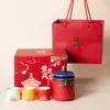 Productos Culturales y Creativos de la Ciudad Prohibida: Juego de Té de Viaje, Taza de Preparación Rápida, Regalo Portátil para Negocios al Aire Libre, Una Tetera y Tres Tazas, Bolsa de Viaje, Recuerdo