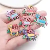 Impresión de Gota de Aceite Transfronteriza Lindo Gato Dibujo Animado Animal Colgante DIY Pulsera Collar Llavero Accesorios de Joyería