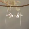Brincos de Magnólia Estilo Europeu e Americano, Lindos Brincos com Pingente de Flor, Brincos Modernos e Elegantes, Presentes de Feriado para Mulheres