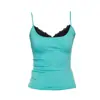 Top de encaje chic con cuello cuadrado y copas, ajuste ceñido, capa base, chaleco para mujer, verano, chica calurosa, prenda exterior, temperamento, camisola adelgazante