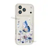 Funda Móvil Transfronteriza para Apple 15 Pro Max, Diseño de Mariposa Azul y Blanco, Funda Suave Anti-Caídas para iPhone 17 Pm, Cubierta de Protección Total