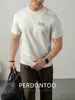 Camiseta de Manga Corta de Algodón Mercerizado con Amoníaco Líquido 240g para Hombre Verano 2026 Transpirable Fresca Casual Estéreo Impreso de Alta Gama
